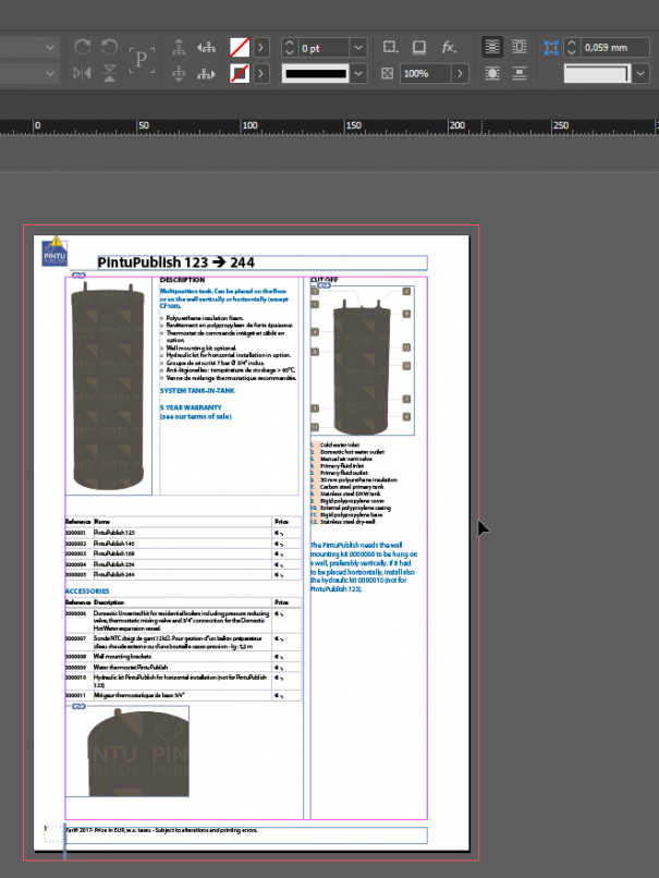 Example of InDesign Result with Pintu Publish automation tool